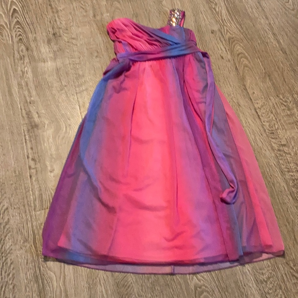 Blue purple and pink formal dress